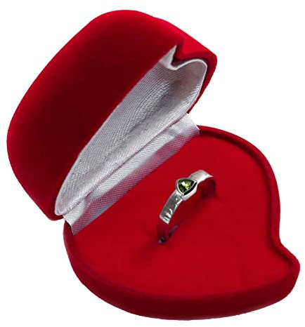 maDDma Ringetui in Herzform aus Samt mit Rosenverzierung 1 Stück Ringbox Schmucketui Schmuckdose Geschenkbox