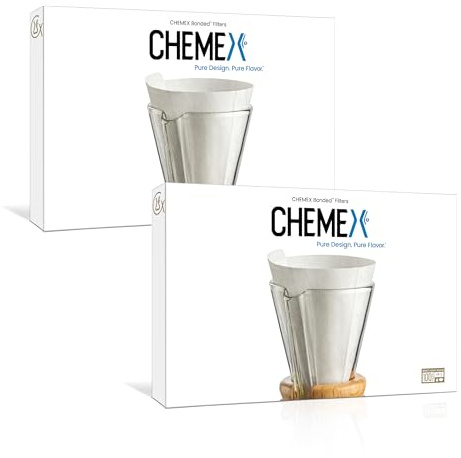 Chemex 13 Inch Bonded Unfolded Half Circle Coffee Filters, Set of 200 by Chemex