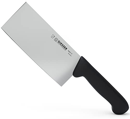 Giesser since 1776 - Made in Germany - Cuchillo de cocina chino, negro, Basic Black, hoja de 17 cm, con mango antideslizante, cuchilla lavable en lavavajillas, inoxidable