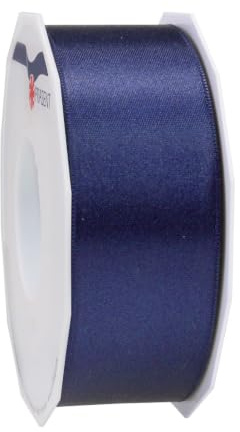 PRÄSENT C.E. Pattberg Satin dunkelblau, 25 m Satinband zum Einpacken von Geschenken, 40 mm Breite, Geschenkband zum Dekorieren & Basteln, Dekoband, Anlass