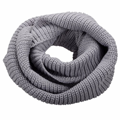 NEOSAN Womens Thick Ribbed Knit Winter Infinity Circle Loop Scarf Light Grey