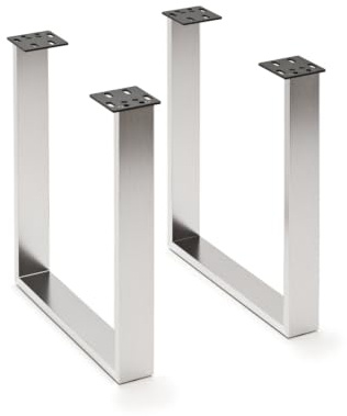 DELIFE Tischbeine Edelstahl Schmal (2er-Set) Tischgestell