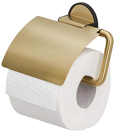 Tiger Tune Porte Papier Toilette, Support Papier Toilette Mural, Porte Rouleau Toilette, sans Perçage, Porte-Papier hygiénique Autocollant 3M, Doré