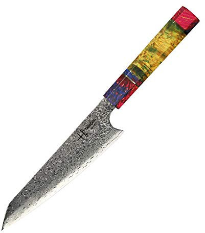 hajegato Coltelli da Cucina Damasco Unico Nel Suo Genere Manico Professionale Coltello Giapponese (Petty 6)