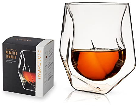 Viski Vaso de whisky, vaso de degustación de whisky, Snifter de doble pared, vaso de bourbon especial, vidrio transparente, apto para lavavajillas, 7 onzas, juego de 1