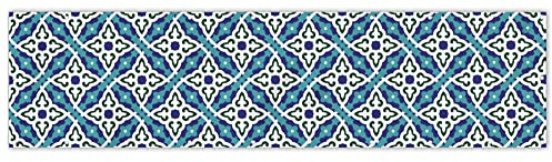 MuchoWow® Balkon Sichtschutz Sichtschutzmatte Balkonbanner Abdeckung für Terrasse Balkon Windschutz Blickdicht Wetterfest 300x80 cm Diamanten - Blau - Muster - Design