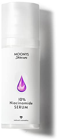MOONYS® 10% Niacinamide Serum mit 5% Acetyl Glucosamine 50ml - Porenverfeinerndes Serum - Polyglutaminsäure - Niacinamid Booster als Gesichtsserum gegen unreine Haut - Made in Germany