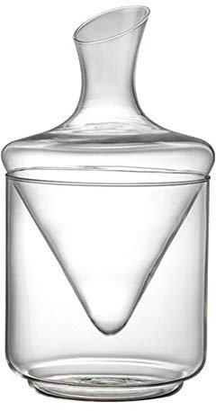 Wresetly Carafe avec seau à glace en verre cristal sans plomb soufflé à la main parfaite pour , le bar et les fêtes