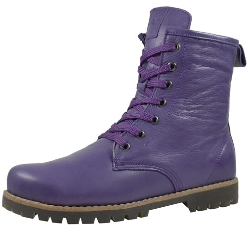 Andrea Conti Damen Stiefelette Boot Schnürung Leder Profilsohle 0342847, Größe:38 EU, Farbe:Lila