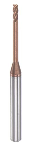 QUARKZMAN VHM Schaftfräser 2 mm, 4 Zähne Klingenlänge 20 mm Titanbeschichtet-Beschichtung CNC Fräser für Edelstahl, Verbundwerkstoffe und Legierungen