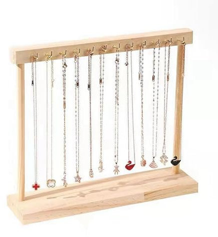 Dreamhousey Présentoir à Bijoux pour Colliers, Pendentifs, Support de Rangement, Accessoires de Présentation pour Bracelets (Couleur Bois)