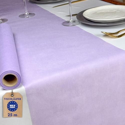 NATUARTE, Runner da Tavola Lilla, Rotolo di Feltro da 25 metri x 30 centimetri, Decorazione Tavola, Stoffa Decorazione Matrimonio, Battesimi, Comunioni, Compleanni, Colore Lilla