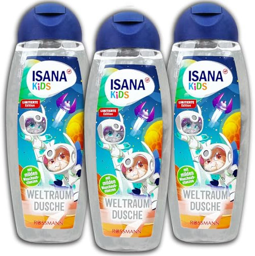 ISANA MED 3 er Pack ISANA KiDS Weltraum Dusche 3 x 300 ml Duschgel Shower Gel