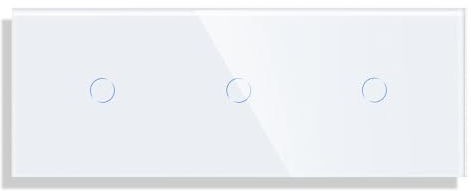 PULSAR Touch Lichtschalter Unterputz 3-Fach Glas Weiß, Sensor Schalter | Touch Schalter 230v Unterputz 3 Fach Glas Weiß, Sensor Lichtschalter Dreifach, Wandschalter ohne Neutralleiter