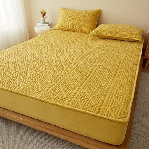JIANINGHOME Biber Spannbetttuch 90x200,Fleece Spannbettlaken Winter Samt Warm Kuschel Boxspringbett Frottee Bettlaken Biber Spannbetttuch