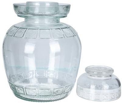 Mikinona Einmachglas Glas Küche Container Für Lebensmittelkörner Vorratsbehälter Topf Für Eingelegtes Gemüse Mit Staubdichtem Deckel Transparent Für Trockenfrüchte Honig Etc