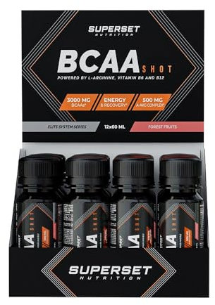 Superset Nutrition - Bcaa Shot (12x60ml) - BCAA en solution buvable pour une absorbtion optimale - Aide à apporter de l'énergie ! - Saveur Forest Fruit