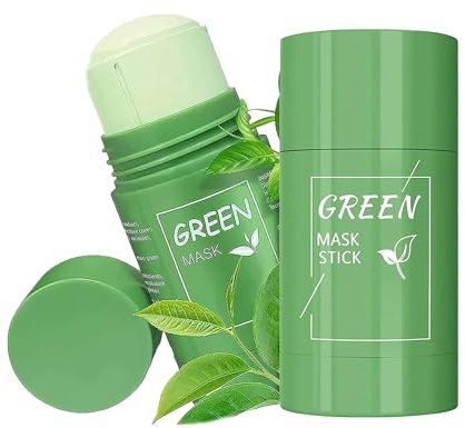 Green Mask Stick, Green Mask Clay Stick, Deep Cleansing Smearing, Skin Care, Oil Control, Moisturising Green Tea Face Mask, Pack of 2