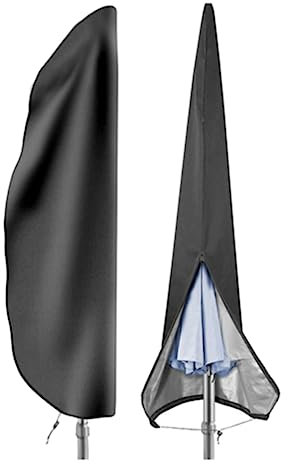 Heavy Duty Waterproof Garden Parasol Cover Zipped Oxford Fabric Umbrella Cover for Patio Cantilever & Beach Umbrellas 210x45/72/32cm Durable Black Protective Cover