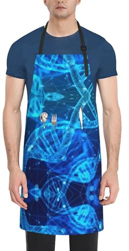 VPPUR DNA-Ketten-Fotodruck 71,1 x 83,8 cm, Arbeitsschürze, wasserdicht, für Erwachsene, stilvoll, funktional, Malschürze, Schwarz, Einheitsgröße, Schwarz, EinheitsgröÃŸe