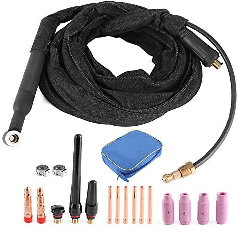 Miosugo Schweißbrenner-Set mit TIG Schlauchpaket, Acetylen-Schweißbrenner Messing, Messing-Schweißbrenner mit 5 Düsen, Industrielles Schweißzubehör-Set