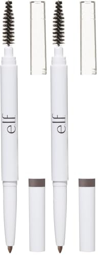 e.l.f. Instant Lift Brow Pencil, Dual-Sided, Precise, Fine Tip, Shapes, Defines, Fills Brows, Contours, Combs, Tames, Natural Brown, 0.18 g (Pack of 2)