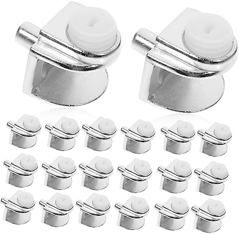 Uonlytech 20 Stück Glashalter aus Zinklegierung Silber für 5-8mm Glasscheiben Spiegelaufhängerclips für Badezimmer Spiegelrahmen nicht Verformbar Stabile Regalbodenträger Glasbodenhalter