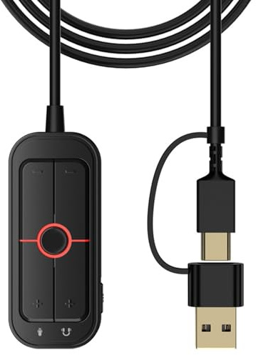 Whltzf Carte Son Externe USB avec 3 Modes Sonores Effets Lumineux pour Les Jeux Le Divertissement