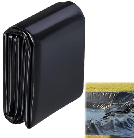 Pond Liner Easy Cutting Underlayment Garden Flexible Pond Membrane Thickness 16mil Pond Film UV & Tear Resistant Heavy Duty Outdoor Tarpaulin for Streams Fountains Tank(19.7ft X 29.5ft)