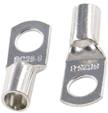 JOYELEC 15 capicorda SC25-8 in rame stagnato, 25,0 mm², terminali a crimpare ad anello SC per batteria M8, connettori per cavi elettrici, auto, barche, auto, terminali per cavi della batteria