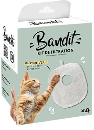 Bandit - Kit de Filtration pour Fontaine à Eau Compatible Bandit Uniquement - Garder l'eau fraîche - Améliore la qualité de l'eau - Filtration en 4 étapes pour éliminer Les impuretés - Longue durée