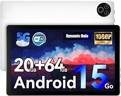 Laptok android15 Tablet 10 inch 20GB+64GB 1280x800 HD 5000 mAh White