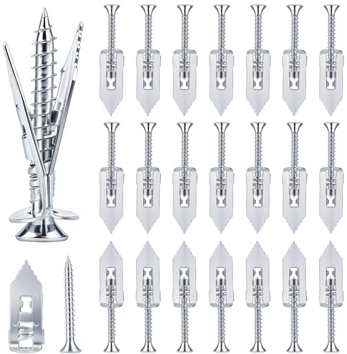 100Pcs Plasterboard Fixings & Wall Plugs, Hollow Expansion Anchors With Self Drilling Screws for Gypsum Board - M4x30mm (50 Anchors + 50 Screws)