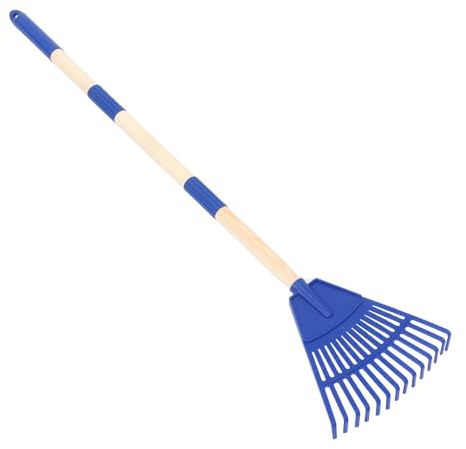 Yardenfun Rastrello per Esterni con 14 Denti in Plastica Manico Staccabile Ergonomico da 87 CM per Pulizia Foglie e Aiuole Adatto a Piccoli Spazi Verdi Prato e Cortile in Autunno e