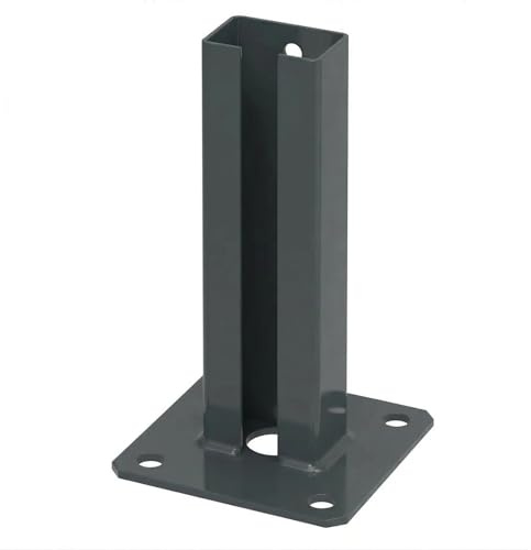 Alma Manufacturer Pfostenträger - 20x11x11 cm - Pfostenschuh Zaunpfosten- Stahl Verzinkt Pulverbeschichtet - Graphit