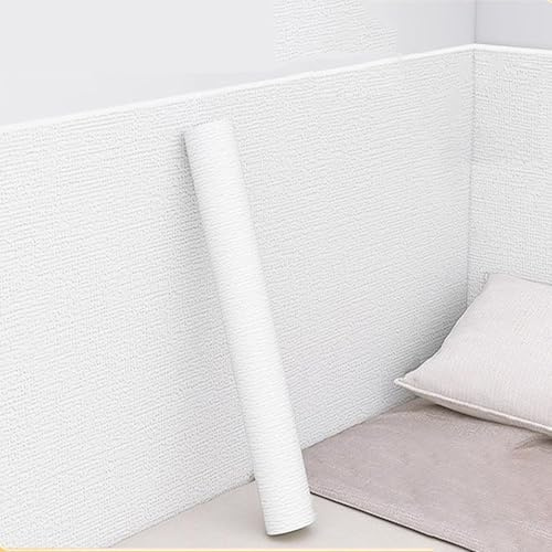 3D Isoliertapete Selbstklebende Tapete, Dämmtapete DIY Zuschneidbar, Feuchtigkeitsbeständig Wärmedämmung Tapetenrollen für Heimdekoration Unebenheiten Kaschieren(Weiß,1 Roll)