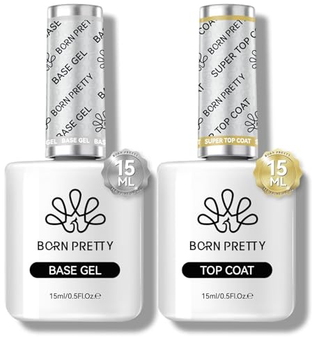 BORN PRETTY Vernis Semi Permanent Base et Top Coat Vernis Gel 2 x 15ML