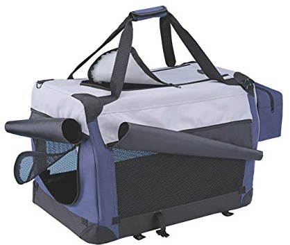 Nobby 76391 Traveller Reisebox für Hunde oder Katzen Plus L x B x H: 60 x 42 x 42 cm, blau/grau