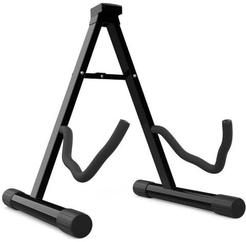 Audibax SGL-04 - Soporte de Guitarra - Soporte de Suelo para Guitarra Clásica - Compatible con Guitarras Acústicas, Eléctricas y Bajos - Estructura Robusta y Estable - Accesorio para Guitarra Plegable