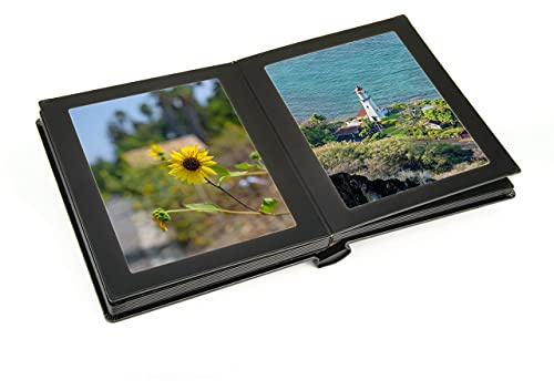 Tuscany Albums Professional Leatherette Bound Slip-in Photo Album 8x10 (10 Page), Black/Black