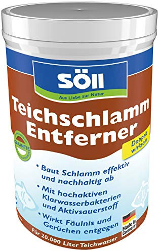Söll 80631 TeichschlammEntferner 1 kg - hochaktive Klarwasserbakterien und Aktivsauerstoff entfernen Schlamm, Ablagerungen im Gartenteich Fischteich Koiteich