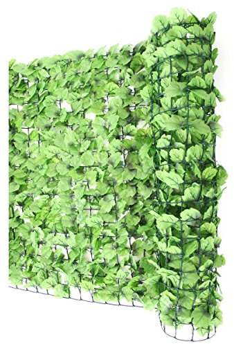 Mendler Balkonsichtschutz N77, Sichtschutz Windschutz Verkleidung für Balkon Terrasse Zaun - 300x100cm Blatt hell