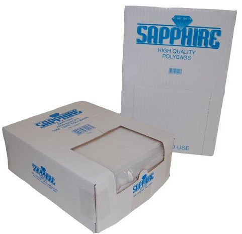 18 x 24 200g Medium Density Sapphire Polythene Poly Plastic Food Storage Bags Plain Clear Qty 250