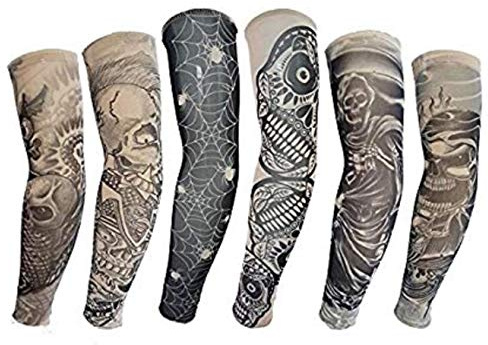 KEHUASHINA Shina Set 6 Pezzi Polsino Tatuaggi temporanei Tatuaggio Finto Maniche con Slittamento Braccio Unisex