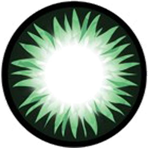 Matlens - GEOLICA Farbige Kontaktlinsen ohne Stärke grün green GEO Extra Bella Big eyes WBS-203 circle lens 2 Linsen 1 Kontaktlinsenbehälter 1 Pflegemittel 50ml