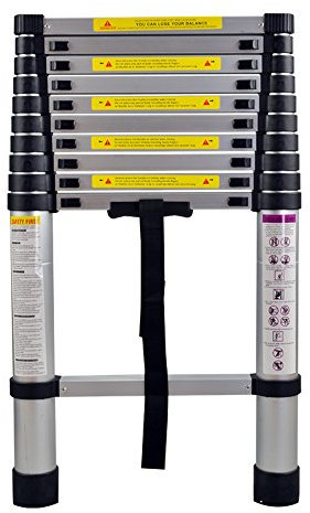 HENGMEI 3.2m Escalera telescópica de Aluminio Escalera Extensible Plegable Multipropósito Portátil