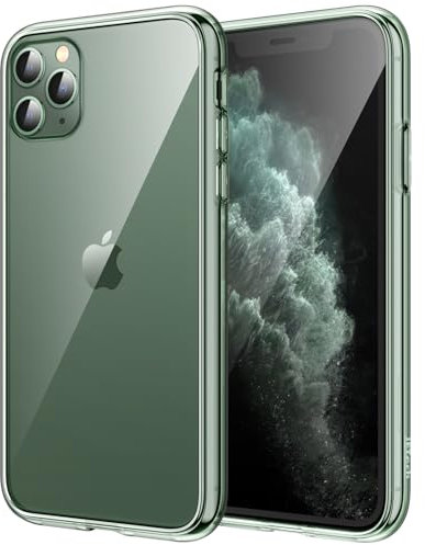 JETech Case for iPhone 11 Pro (2019), 5.8-Inch, Shockproof Transparent Bumper Cover, Anti-Scratch Clear Back, Midnight Green
