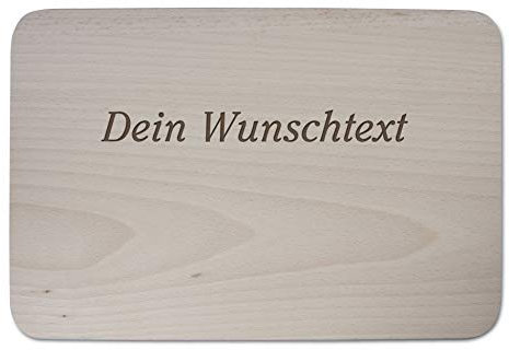 Tabla de desayuno, tabla de cocina con grabado de madera de aliso sin tratar, 32 x 21,5 x 1,5 cm, idea de regalo