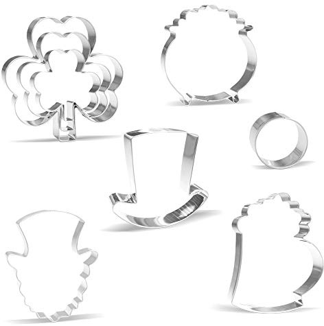 Large St. Patrick’s Day Cookie Cutter Set - 8 Piece - Stainless Steel
