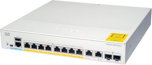 Cisco Systems Catalyst 1000-8T-2G-L Netzwerk-Switch, 8 Gigabit Ethernet (GbE)-Ports, 2X 1G-SFP/RJ-45-Kombi-Ports, lüfterloser Betrieb, erweiterte eingeschränkte Lebenszeitgarantie (C1000-8T-2G-L) grau